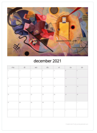 kalender maken maand